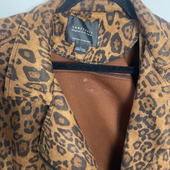 Leopard Animal Print Hipster Hippie Artsy Trendy Winter Hip Moto Jacket Coat - Picture 4 of 6